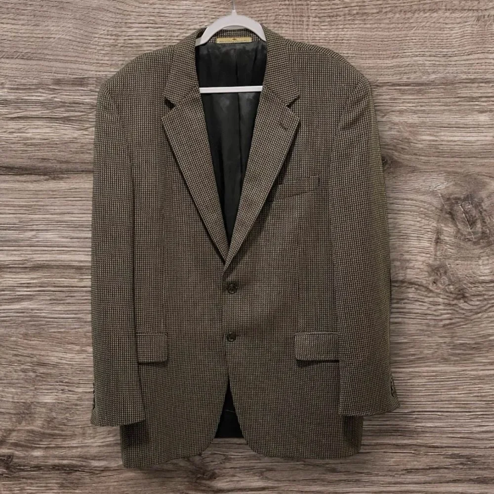 Vintage Joseph Abboud Jacobsons 100% Wool Sport Coat Jacket Tweed USA Men 43L